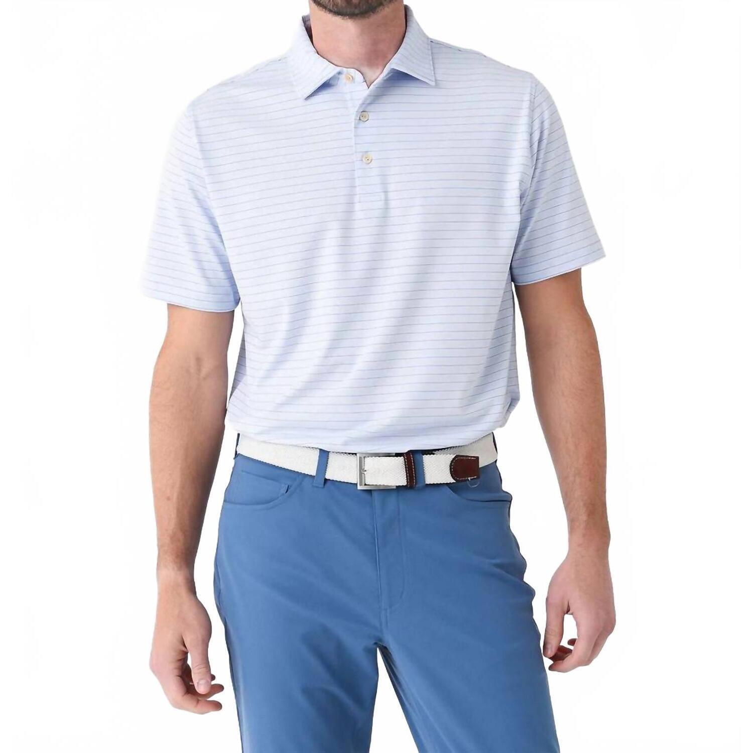 New Peter Millar Crown Sport Drum Performance Jersey Polo Shirt In Shaved Ice